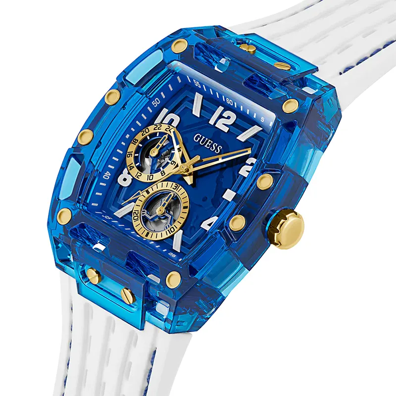 Guess Phoenix Multi-Function Blue Skeleton Dial Men’s Watch | GW0499G6