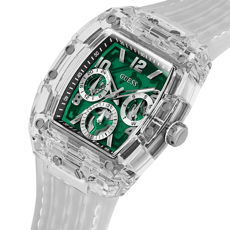 Guess Phoenix Multi-Function Green Skeleton Dial Men’s Watch | GW0499G8