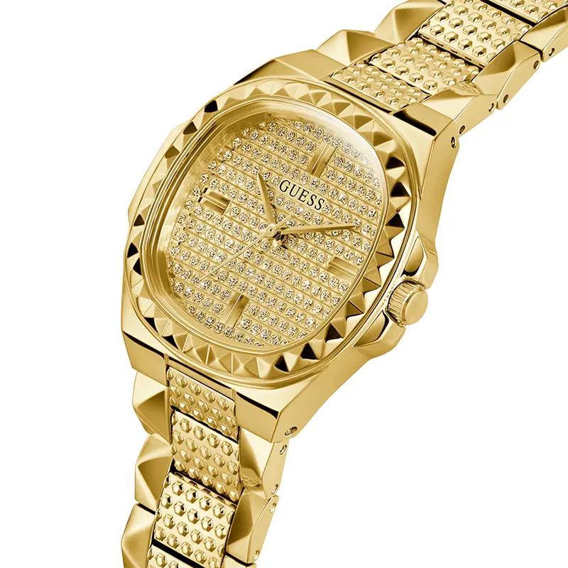 Guess Rebellious Gold-tone Champagne Dial Ladies Watch | GW0601L1