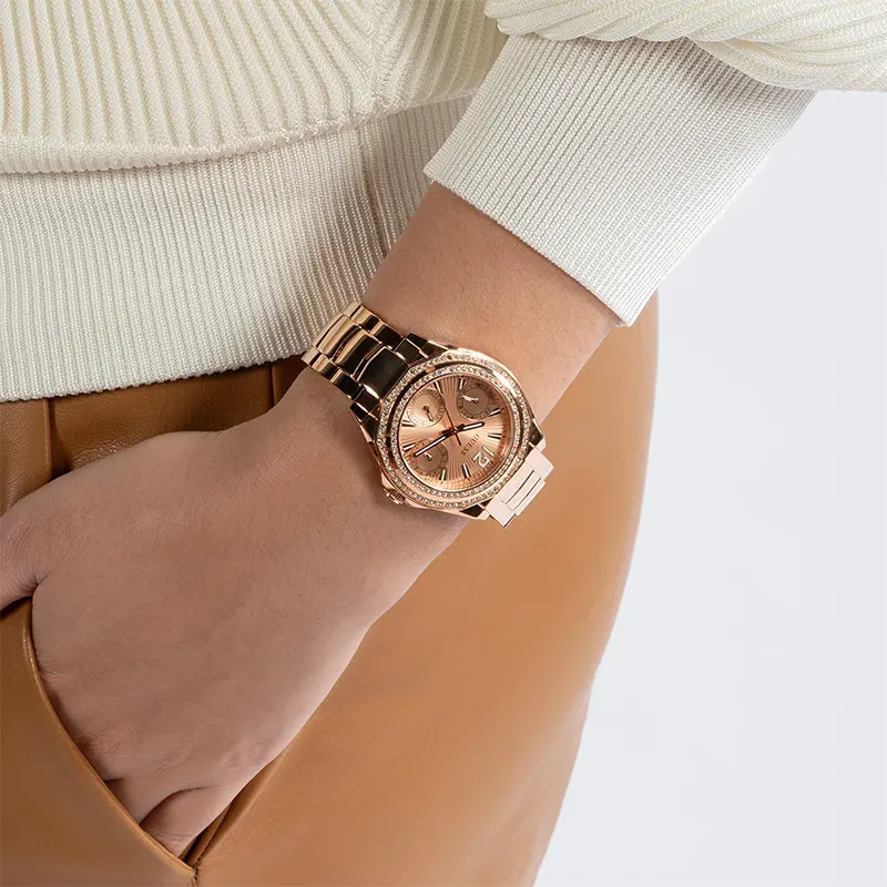 Guess Ritzy Rose Gold-tone Rose Dial Ladies Watch | GW0685L3