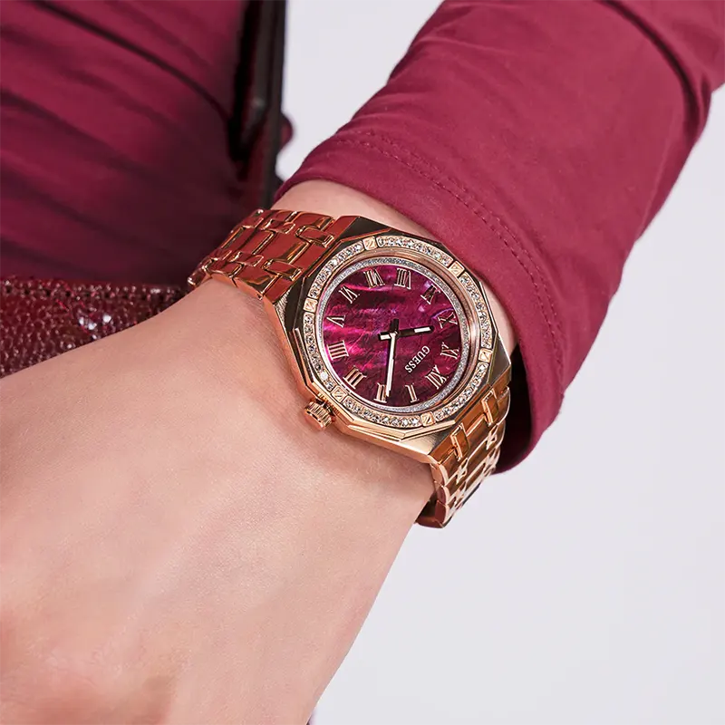 Guess Desire Purple Dial Rose Gold-Tone Ladies Watch | GW0770L3