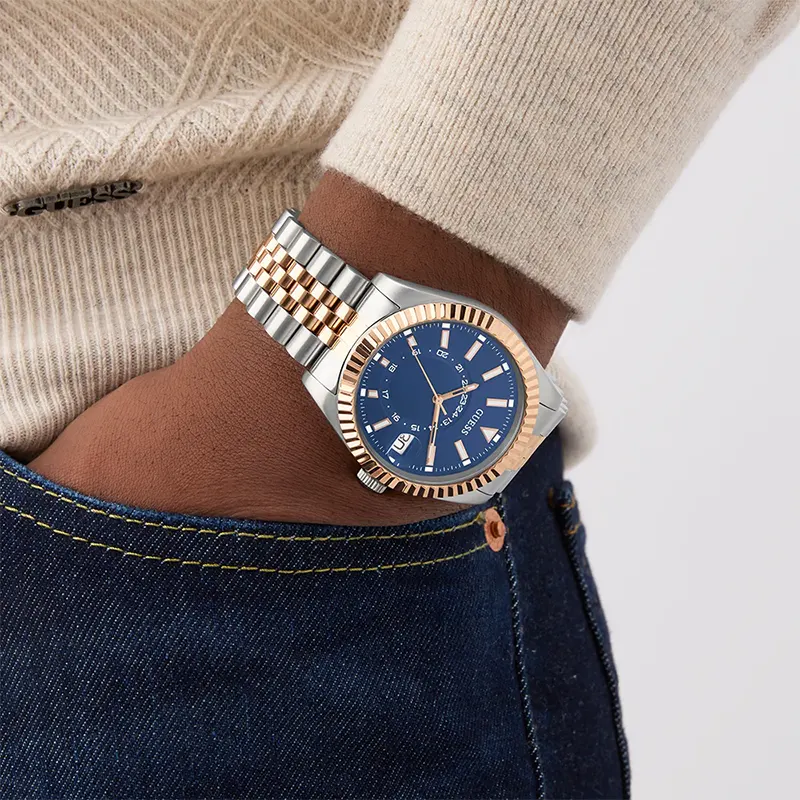 Guess Jaden Blue Dial Two-Tone Men’s Watch | GW0977G5