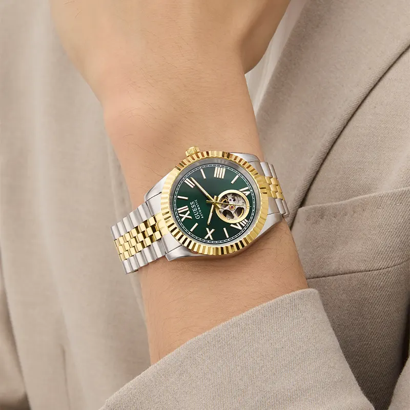 Guess Connoisseur Open Heart Green Dial Automatic Men’s Watch | GW0984G4