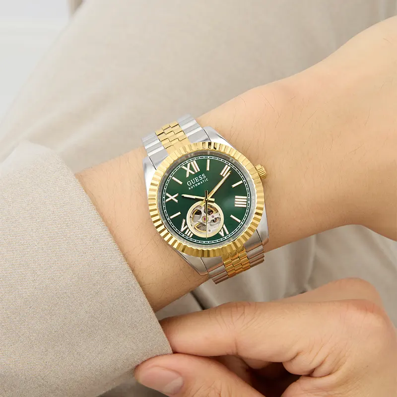 Guess Connoisseur Open Heart Green Dial Automatic Men’s Watch | GW0984G4