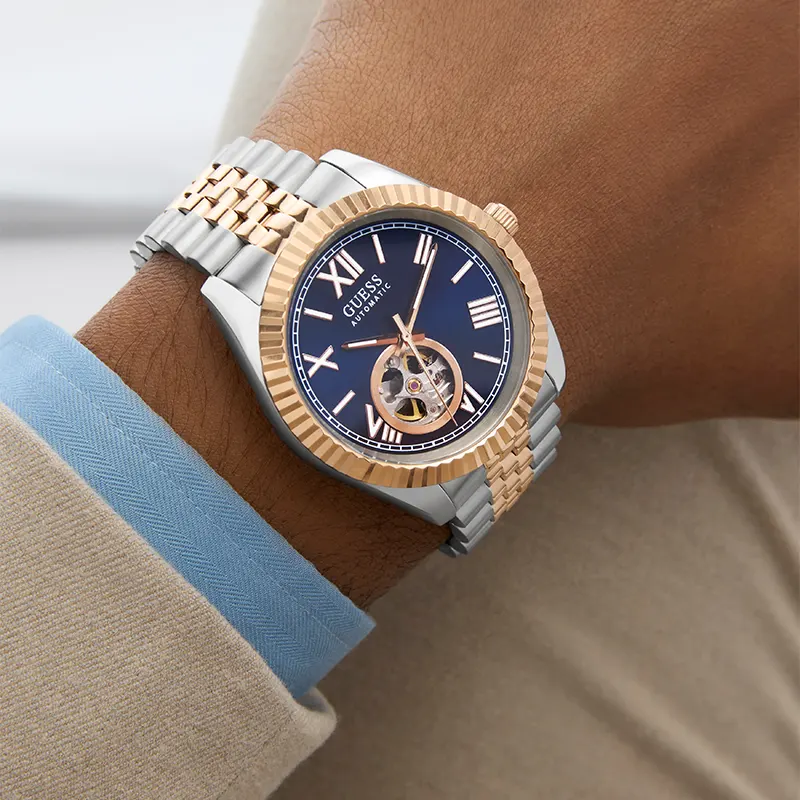 Guess Connoisseur Open Heart Blue Dial Automatic Men’s Watch | GW0984G5
