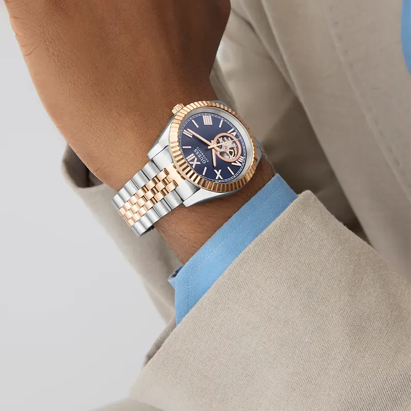 Guess Connoisseur Open Heart Blue Dial Automatic Men’s Watch | GW0984G5