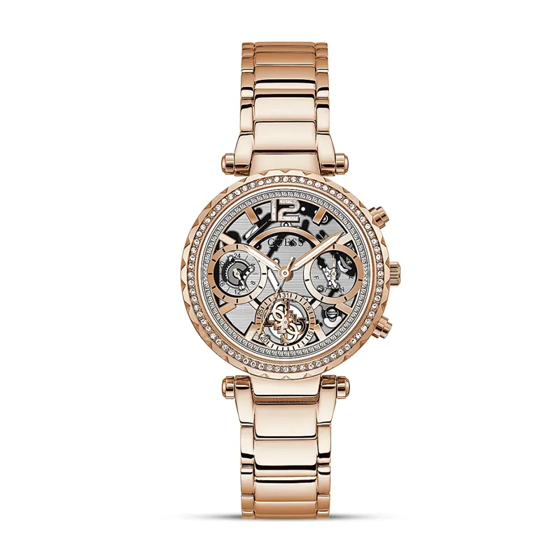 Guess Solstice Clear Dial Rose Gold-tone Ladies Watch | GW0403L3