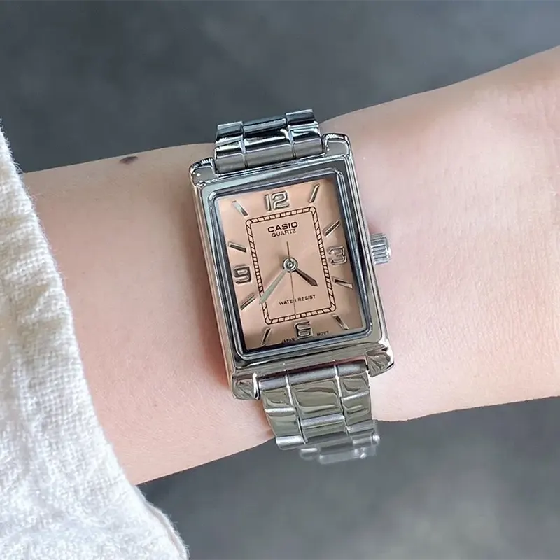 Casio Enticer LTP-1234DD-4AV Soft Peach Dial Ladies Watch