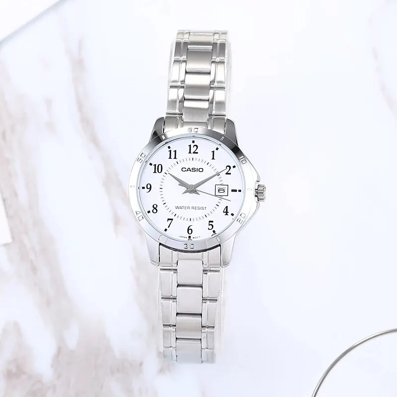 Casio Enticer LTP-V004D-7B White Dial Ladies Watch