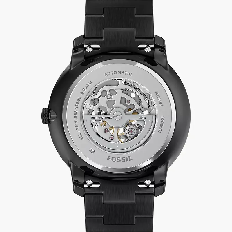 Fossil Neutra Black Skeleton Dial Automatic Men's Watch | ME3183