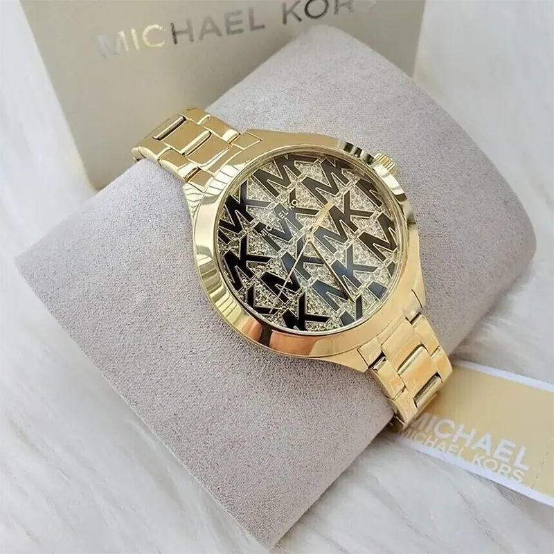 Michael Kors Runway Black Gold Dial Ladies Watch | MK4659