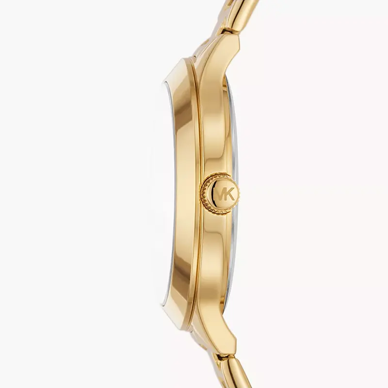 Michael Kors Runway Black Gold Dial Ladies Watch | MK4659