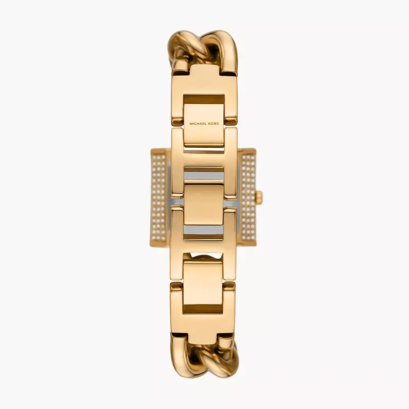 Michael Kors Mini Lock Pavé Gold-tone Curb Link Ladies Watch | MK4711