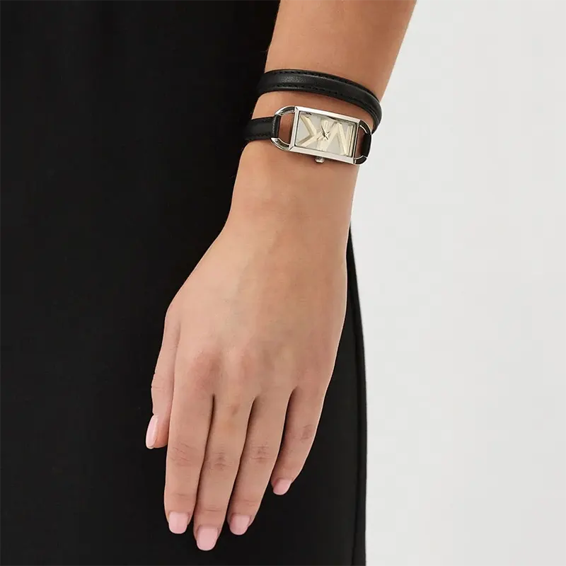 Michael Kors Mini Empire Silver Dial Leather Ladies Watch | MK4722