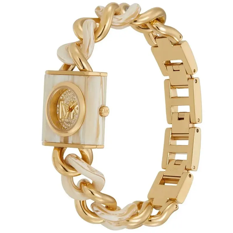 Michael Kors Petite Lock Pavé Gold-Tone and Acetate Ladies Watch | MK4809