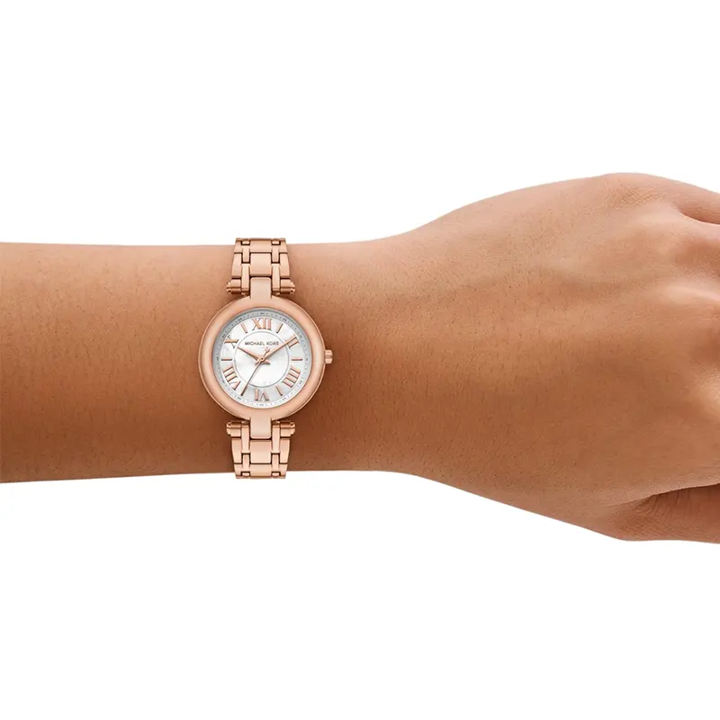 Michael Kors Laney White MOP Dial Rose Gold-Tone Ladies Watch | MK4893