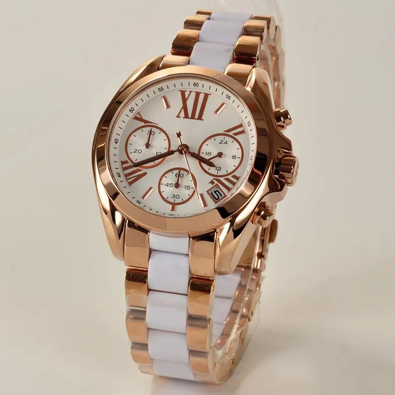 Michael Kors Mini Bradshaw Chronograph White Dial Ladies Watch | MK5907