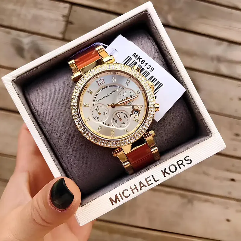 Michael Kors Parker Chronograph Orange Acetate Ladies Watch | MK6139