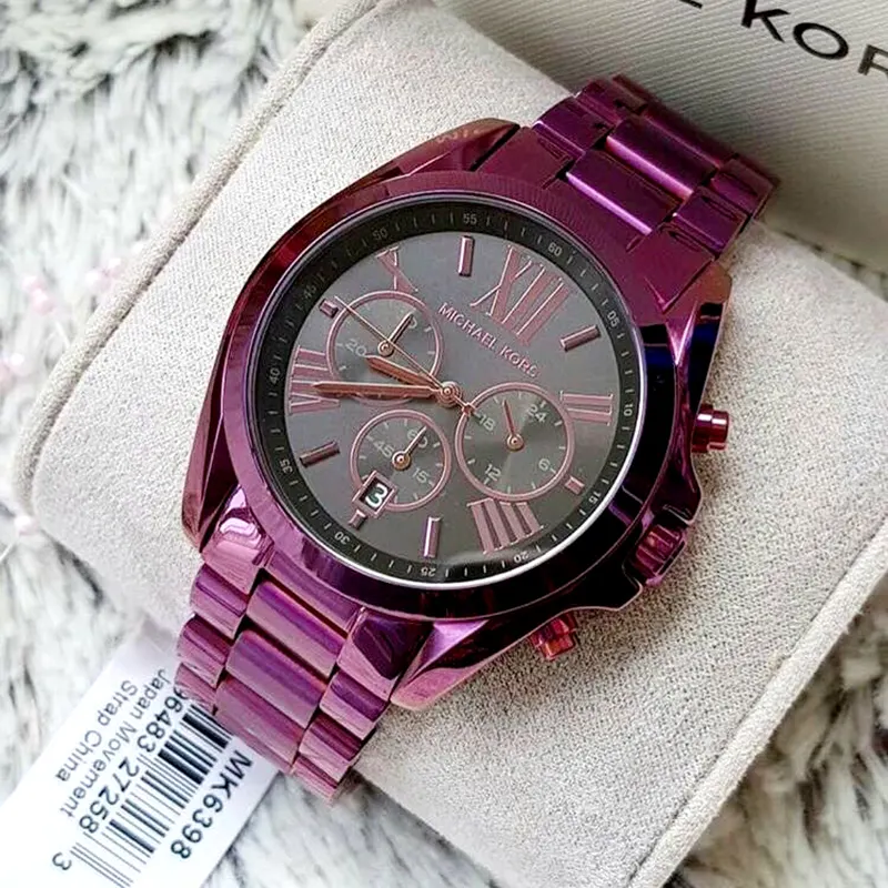 Reloj Michael Kors Smartwatch Morado Michael Kors Bradshaw Chronograph  Black Dial Watch MK6398