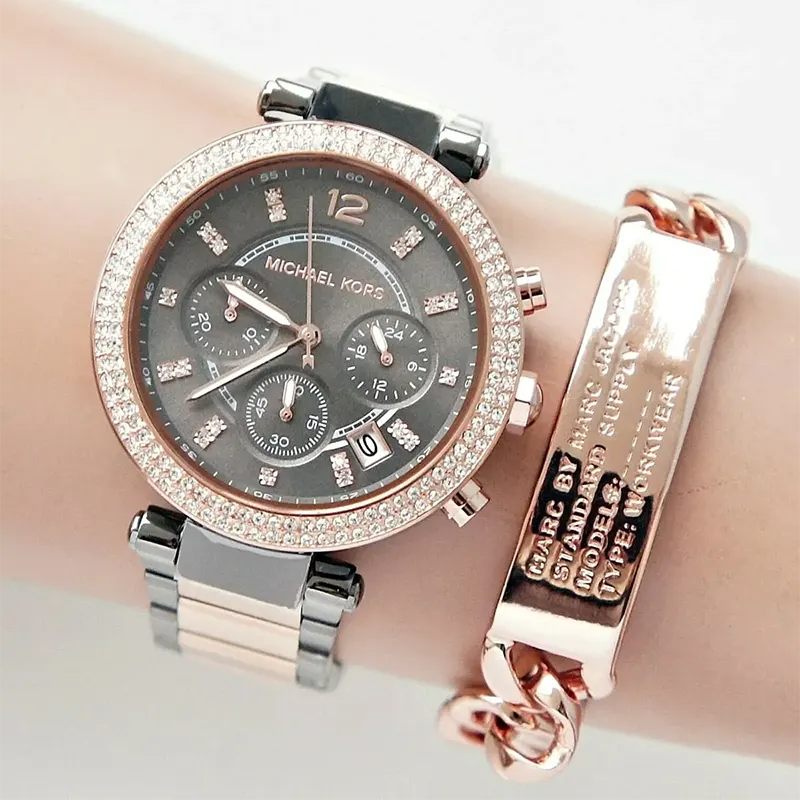 Michael Kors Parker Chronograph Grey Dial Ladies Watch | MK6440