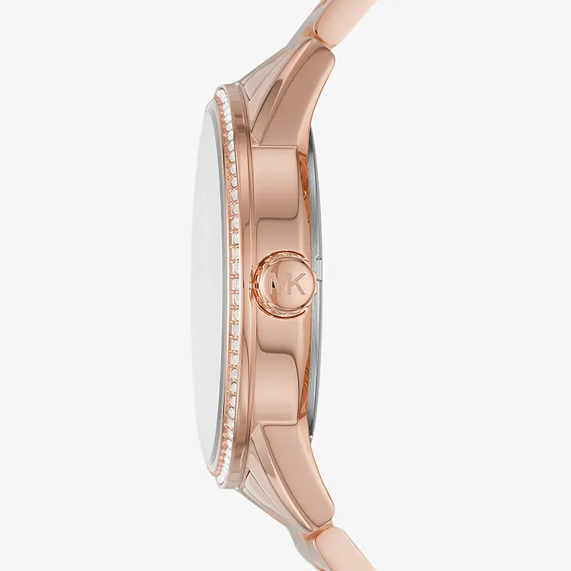 Michael Kors Oversized Ritz Pavé Logo Rose Gold Ladies Watch | MK6863