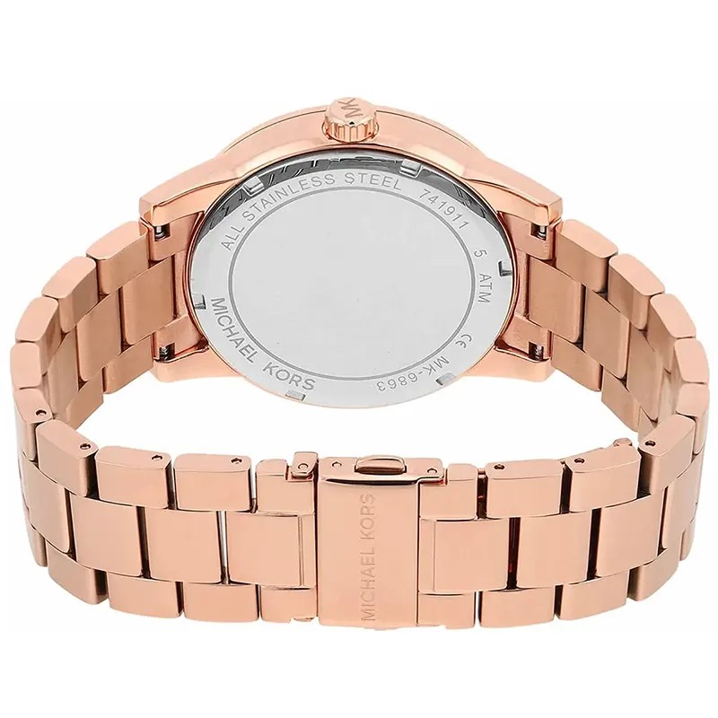 Michael Kors Oversized Ritz Pavé Logo Rose Gold Ladies Watch | MK6863