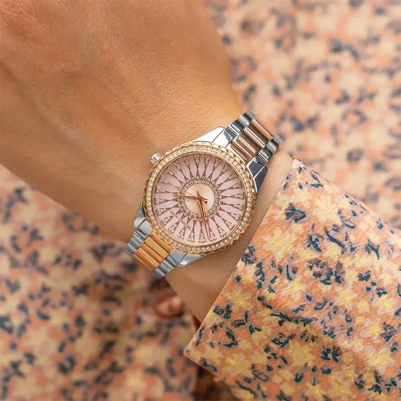 Michael Kors Layton Pink Dial Two-tone Ladies Watch | MK6894
