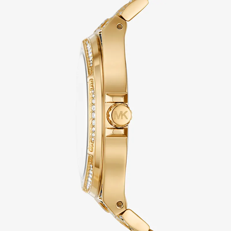 Michael Kors Oversized Lennox Animal Pavé Gold-Tone Ladies Watch | MK7284