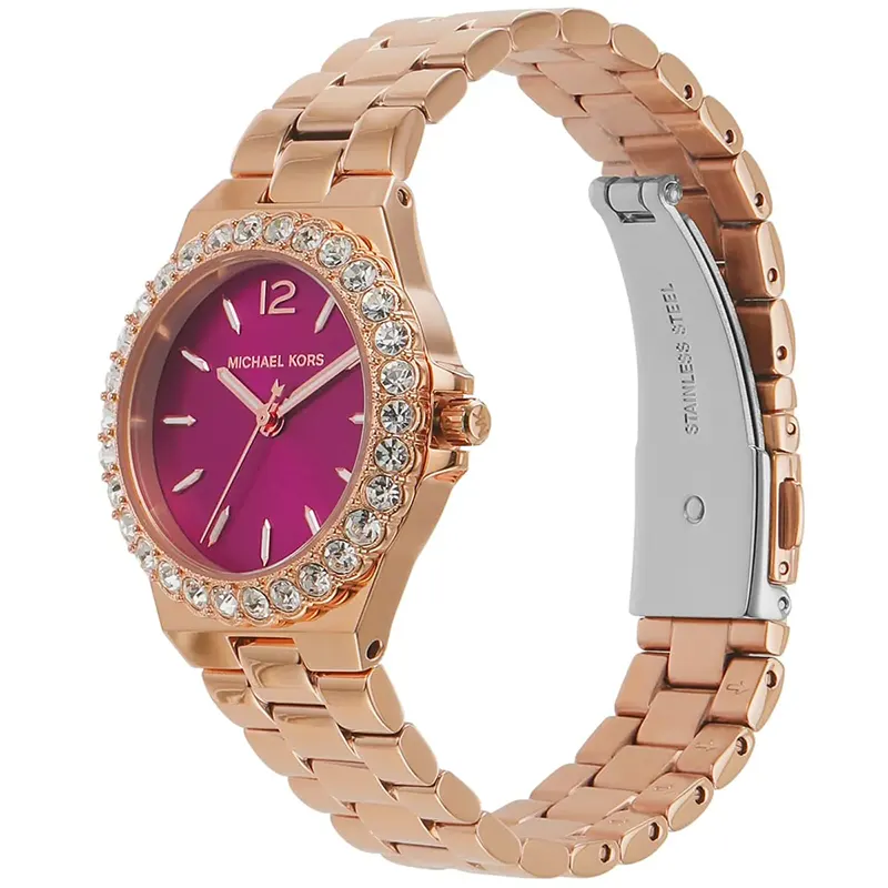 Michael Kors Mini Lennox Pink Dial Rose-tone Ladies Watch | MK7396