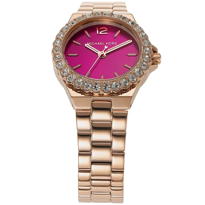 Michael Kors Mini Lennox Pink Dial Rose-tone Ladies Watch | MK7396