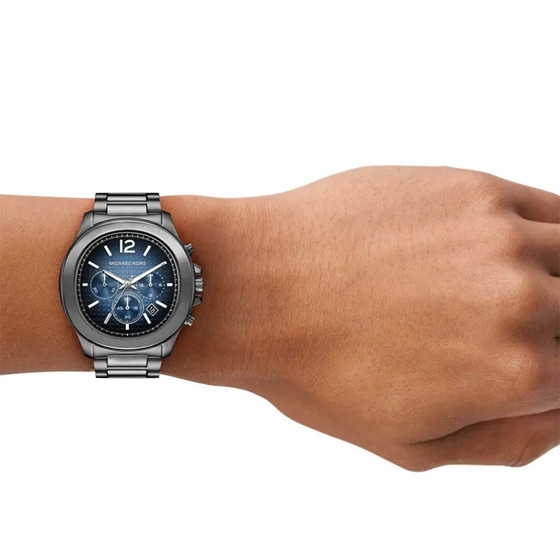 Michael Kors Sage Chronograph Blue Dial Gun-Metal Men's Watch | MK9213