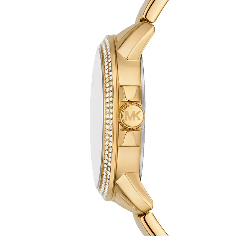 Michael Kors Brynn Green Palm Motif Pavé Dial Gold-Tone Ladies Watch | MKO1036
