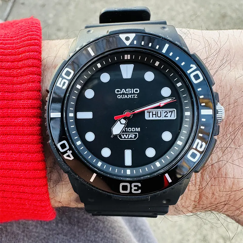 Casio Enticer Marine Inspired Black Dial Resin Band Watch | MRW-230H-1E1