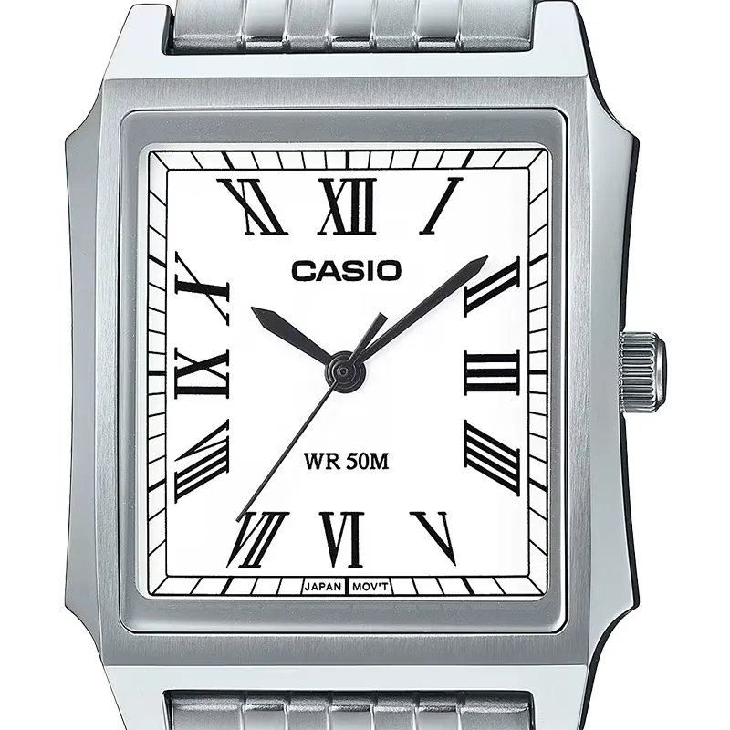 Casio Enticer Tank Style White Dial Men's Watch | MTP-B190D-7BV