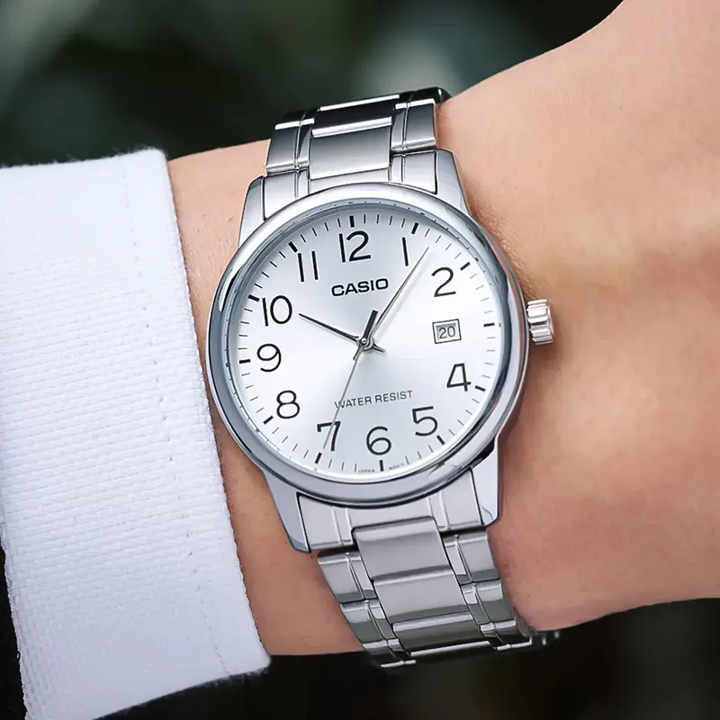 Casio Enticer Silver Dial Men's Watch | MTP-V002D-7B