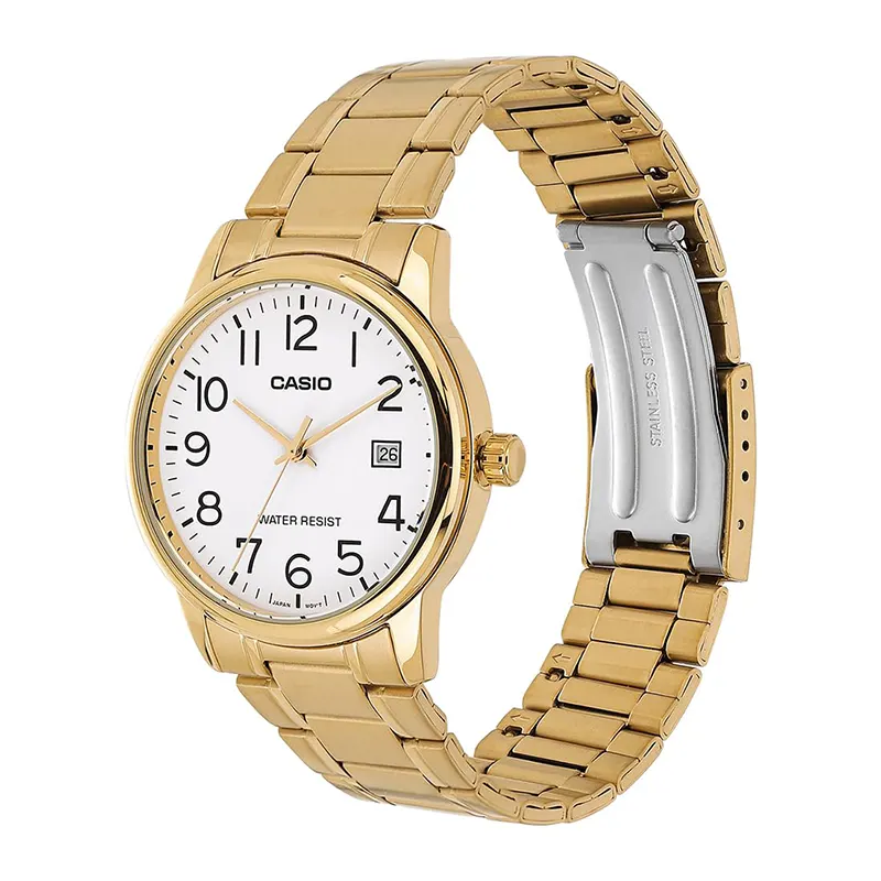 Casio Enticer White Dial Gold-Tone Men's Watch | MTP-V002G-7B2