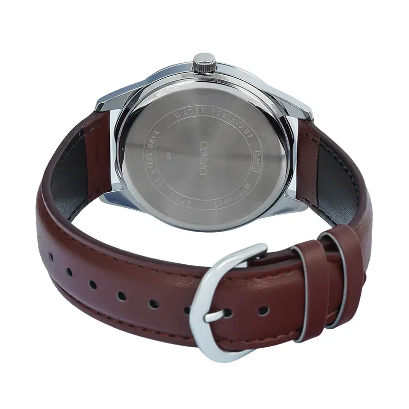 Casio Enticer MTP-V005L-7B5 Silver Dial Leather Men's Watch