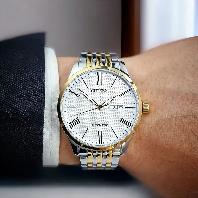 Citizen Automatic Two-Tone White Dial Men’s Watch | NH8354-58A