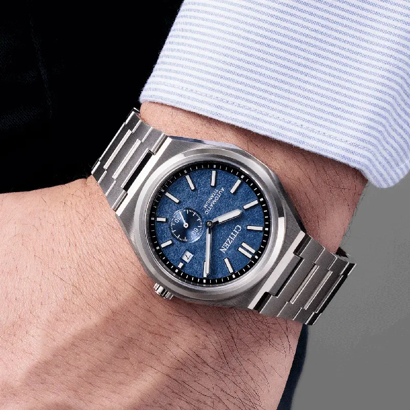 Citizen Zenshin Automatic Blue Dial Super Titanium Men’s Watch | NJ0180-80L