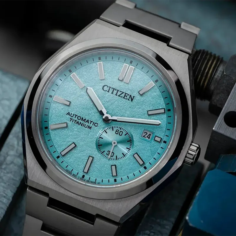 Citizen Zenshin Automatic Tiffany Blue Dial Super Titanium Men’s Watch | NJ0180-80M