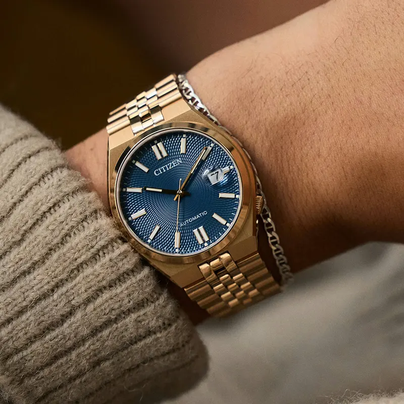 Citizen Tsuyosa 60 Automatic Blue Dial Rose Gold-tone Men’s Watch | NK0023-57L