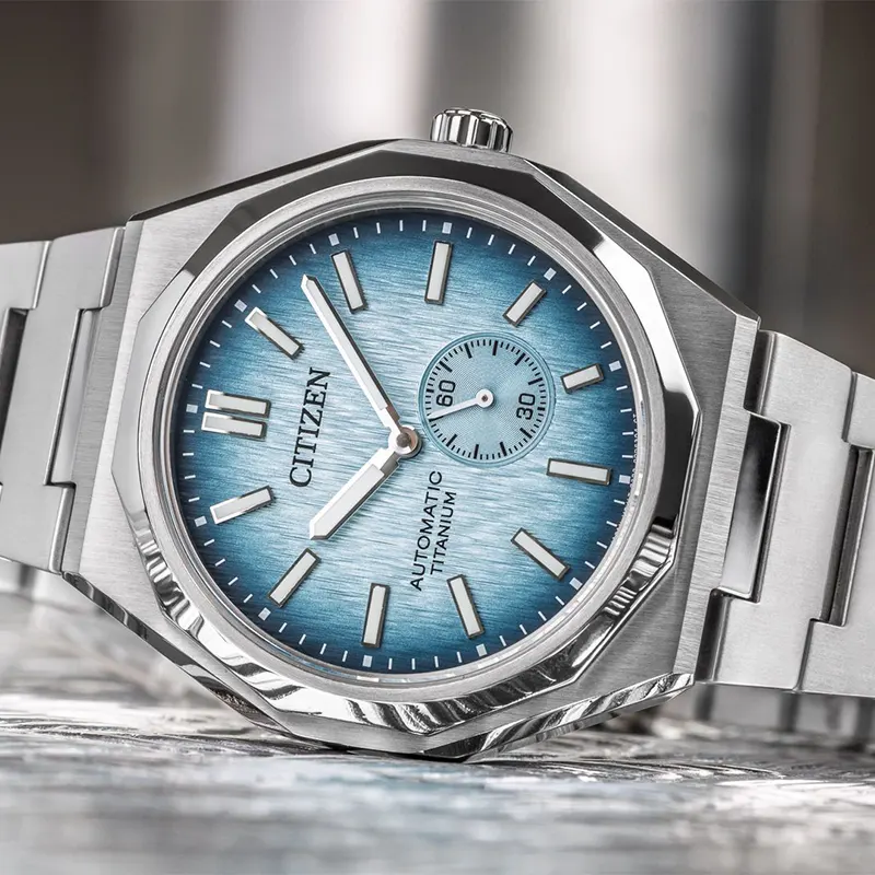 Citizen Zenshin 60 Automatic Light Blue Dial Super Titanium Men’s Watch | NK5020-58L