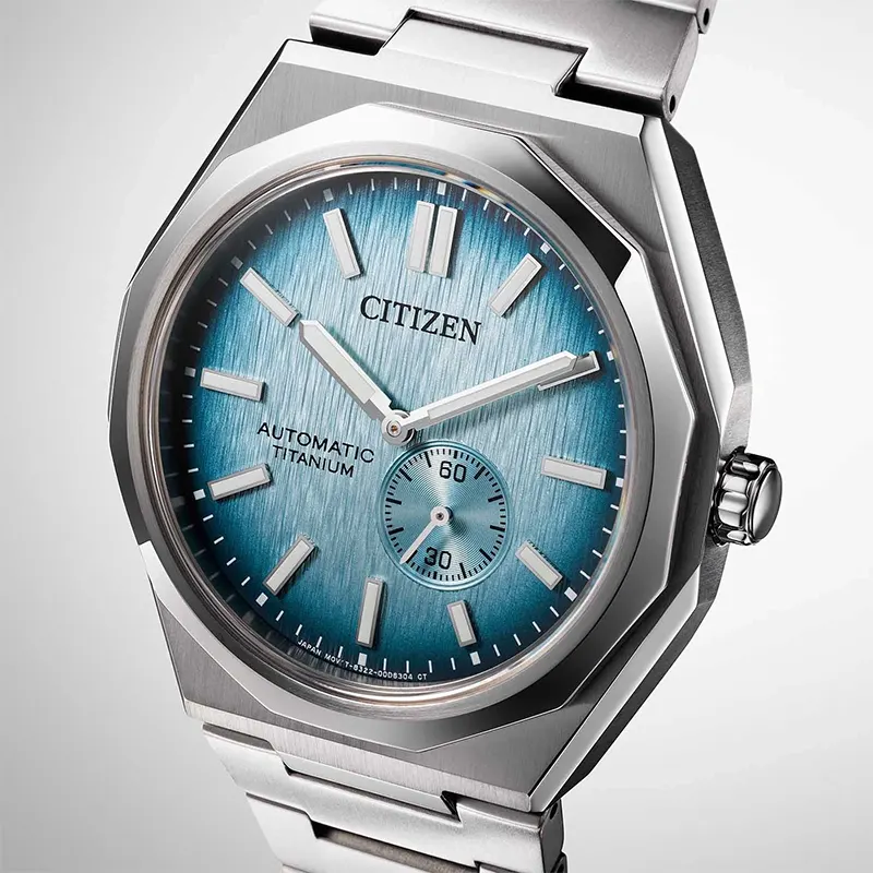 Citizen Zenshin 60 Automatic Light Blue Dial Super Titanium Men’s Watch | NK5020-58L