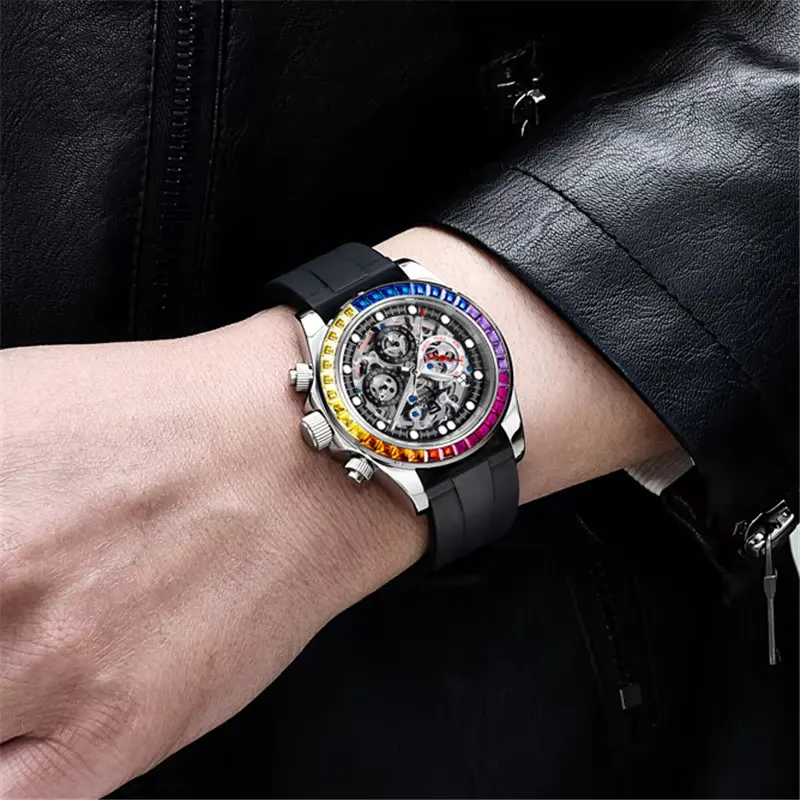 Pagani Design PD-1653 Rainbow Automatic Silicone Men's Watch