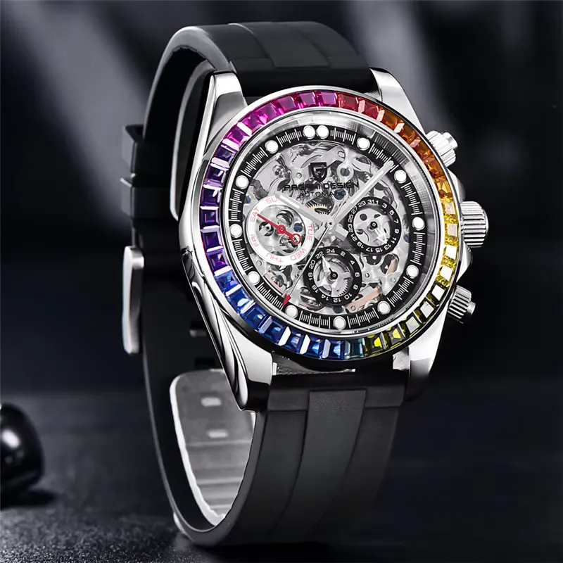 Pagani Design PD-1653 Rainbow Automatic Silicone Men's Watch