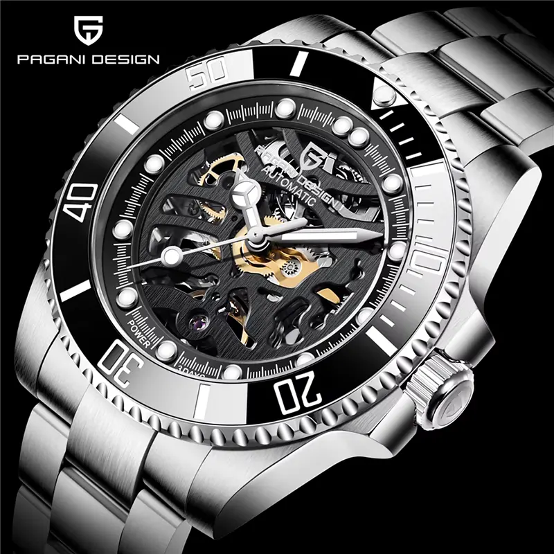 Pagani Design Skeleton Automatic Black Dial Men's Watch | PD-1659