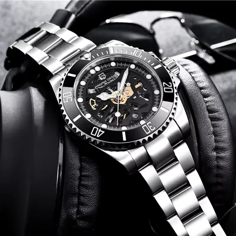 Pagani Design Skeleton Automatic Black Dial Men's Watch | PD-1659