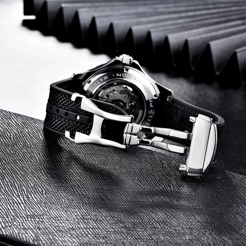 Pagani Design '007' James Bond Seamaster Black Dial Silicone Men's Watch | PD-1667