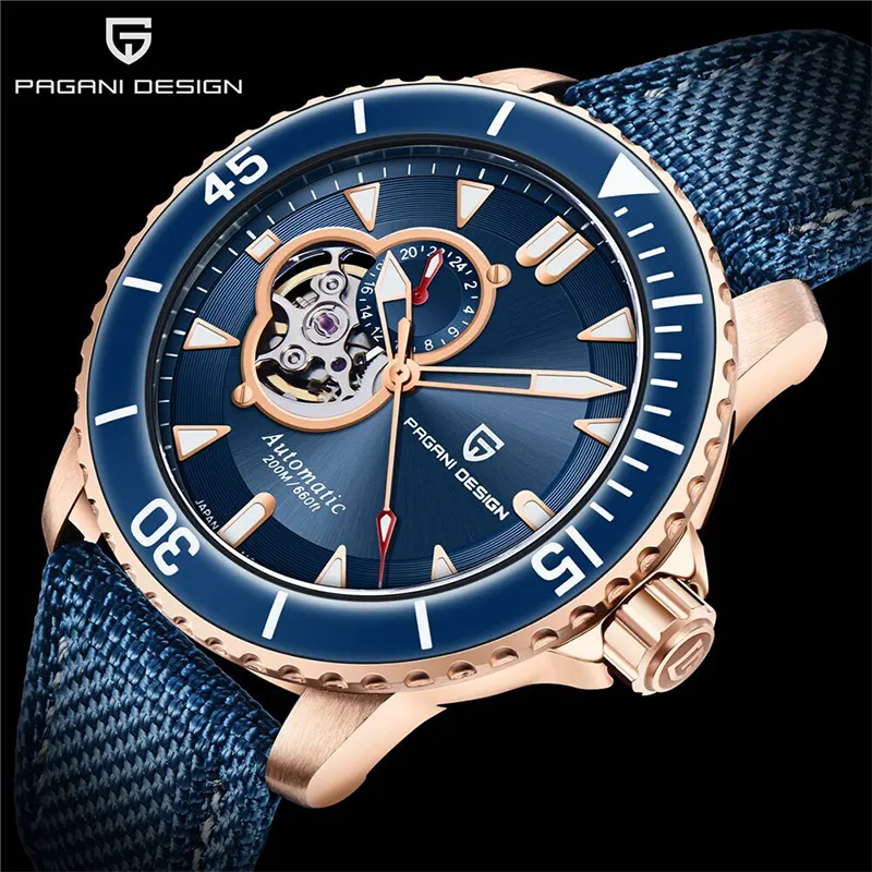 Pagani Design Fifty Fathoms Open Heart Blue Dial Men's Watch | PD-1674