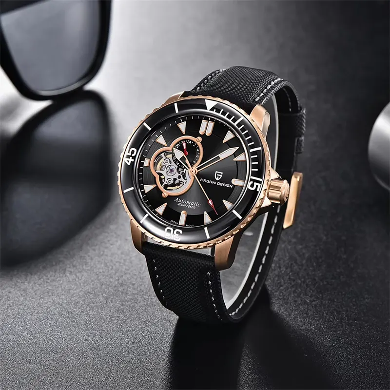 Pagani Design Fifty Fathoms Open Heart Black Dial Men's Watch | PD-1674